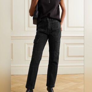 SLVRLAKE Savior High-Rise Cargo Jeans Non Stretch Black Denim